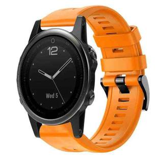 For Garmin Fenix 5S Metal Buckle Solid Color Silicone Watch Band(Orange)