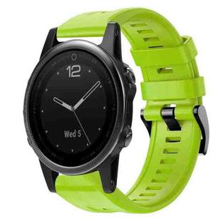 For Garmin Fenix 5S Metal Buckle Solid Color Silicone Watch Band(Green)
