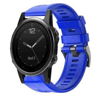 For Garmin Fenix 5S Metal Buckle Solid Color Silicone Watch Band(Skyblue)