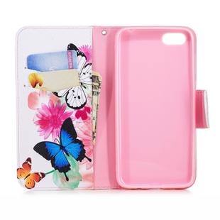 Colored Drawing Pattern Horizontal Flip Leather Case for HuaweiY5&Y5Prime,with Holder & Card Slots & Wallet(Two Butterflies)