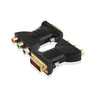 Gold Plated  DVI-I 24+5 Male to 3 RCA Gold-plated Video Audio AV Component Converter