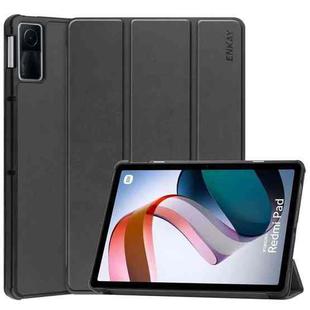 For Xiaomi Redmi Pad 10.61 inch ENKAY Tri-fold Custer Texture Leather Stand Smart Case(Black)
