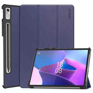 For Lenovo Tab P11 Pro Gen2 11.2 inch 2022 ENKAY Tri-fold Custer Texture Leather Stand Smart Case(Dark Blue)