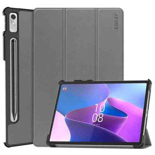 For Lenovo Tab P11 Pro Gen2 11.2 inch 2022 ENKAY Tri-fold Custer Texture Leather Stand Smart Case(Grey)