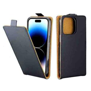 For iPhone 14 Pro Vertical Flip Leather Phone Case with Card Slot(Black)