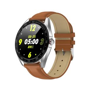 K7 1.3 inch IPS Color Screen Smartwatch IP68 Waterproof,Leather Watchband,Support Call Reminder /Heart Rate Monitoring /Blood Pressure Monitoring/Sleep Monitoring/Sedentary Reminder(Brown)