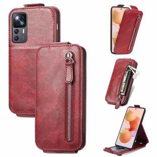 For Xiaomi 12T / 12T Pro / Redmi K50 Ultra Zipper Wallet Vertical Flip Leather Phone Case(Red)