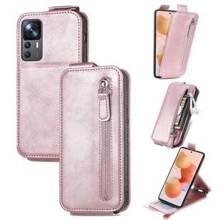 For Xiaomi 12T / 12T Pro / Redmi K50 Ultra Zipper Wallet Vertical Flip Leather Phone Case(Pink)
