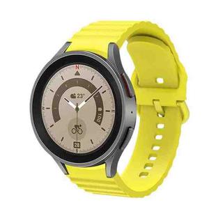 For Samsung Galaxy Watch 5 / 5 Pro Wave Dotted Pure Color Buckle Silicone Watch Band(Yellow)