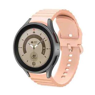 For Samsung Galaxy Watch 4 Wave Dotted Pure Color Buckle Silicone Watch Band(Pink)