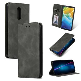 Retro Skin Feel Business Magnetic Horizontal Flip Leather Case for LG Stylo 5(Dark Gray)