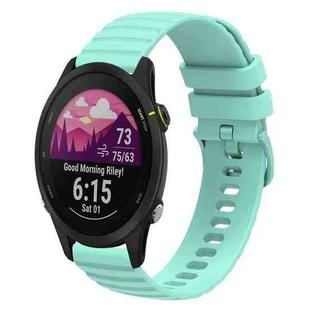 For Garmin Forerunner 255S 18mm Wavy Dotted Solid-Color Silicone Watch Band(Teal Green)