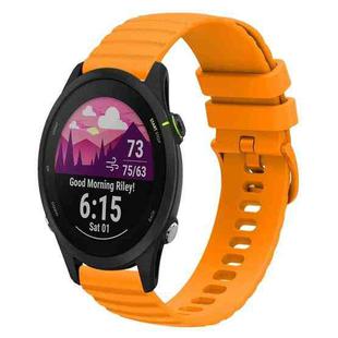 For Garmin Forerunner 255S Music 18mm Wavy Dotted Solid-Color Silicone Watch Band(Amber yellow)