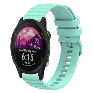 For Garmin Forerunner 255S Music 18mm Wavy Dotted Solid-Color Silicone Watch Band(Teal Green)