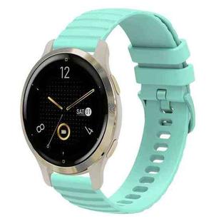 For Garmin Venu 2S 18mm Wavy Dotted Solid-Color Silicone Watch Band(Teal Green)