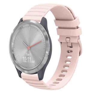 For Garmin Vivomove 3S 18mm Wavy Dotted Solid-Color Silicone Watch Band(Pink)