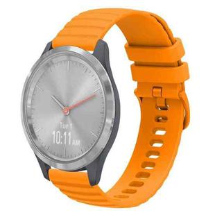 For Garmin Vivomove 3S 18mm Wavy Dotted Solid-Color Silicone Watch Band(Amber yellow)