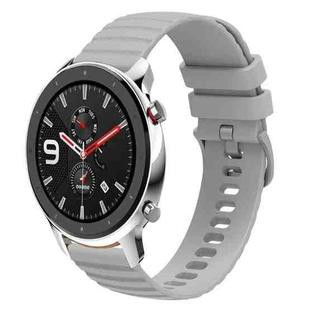 For Amazfit GTR 4 22mm Wavy Dotted Solid-Color Silicone Watch Band(Gray)