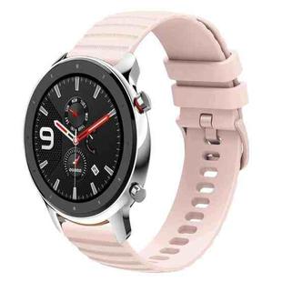 For Amazfit GTR 4 22mm Wavy Dotted Solid-Color Silicone Watch Band(Pink)