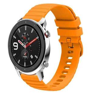 For Amazfit GTR 4 22mm Wavy Dotted Solid-Color Silicone Watch Band(Amber Yellow)