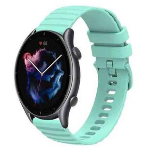 For Amazfit GTR 3 22mm Wavy Dotted Solid-Color Silicone Watch Band(Green)