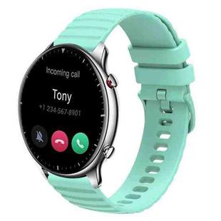 For Amazfit GTR 2 22mm Wavy Dotted Solid-Color Silicone Watch Band(Green)