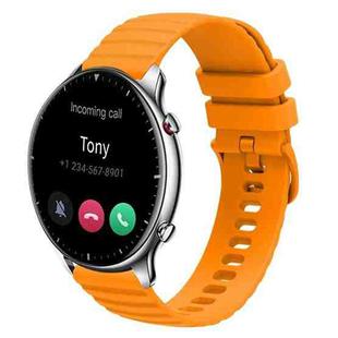 For Amazfit GTR 2 22mm Wavy Dotted Solid-Color Silicone Watch Band(Amber Yellow)