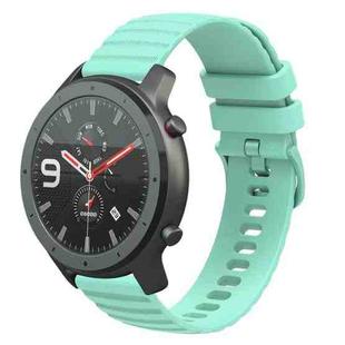 For Amazfit GTR 47mm 22mm Wavy Dotted Solid-Color Silicone Watch Band(Green)