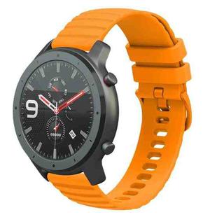 For Amazfit GTR 47mm 22mm Wavy Dotted Solid-Color Silicone Watch Band(Amber Yellow)