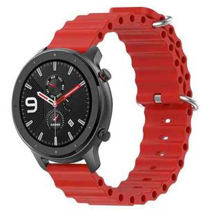 For Amazfit GTR 4 22mm Ocean Style Solid Color Silicone Watch Band(Red)