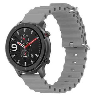 For Amazfit GTR 4 22mm Ocean Style Solid Color Silicone Watch Band(Gray)