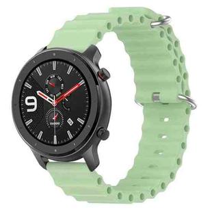 For Amazfit GTR 4 22mm Ocean Style Solid Color Silicone Watch Band(Light Green)