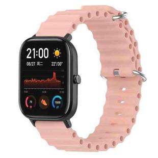 For Amazfit GTS 4 Mini 20mm Ocean Style Solid Color Silicone Watch Band(Pink)