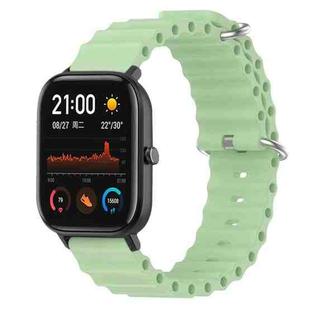 For Amazfit GTS 4 Mini 20mm Ocean Style Solid Color Silicone Watch Band(Light Green)