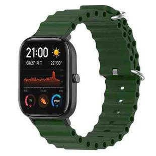 For Amazfit GTS 4 Mini 20mm Ocean Style Solid Color Silicone Watch Band(Army Green)