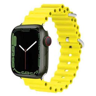 Ocean Silicone Metal Head Watch Band For Apple Watch Series 8&7 41mm / SE 2&6&SE&5&4 40mm / 3&2&1 38mm(Yellow)