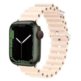 Ocean Silicone Metal Head Watch Band For Apple Watch Series 8&7 41mm / SE 2&6&SE&5&4 40mm / 3&2&1 38mm(Pink)