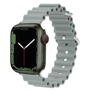 Ocean Silicone Metal Head Watch Band For Apple Watch Series 8&7 41mm / SE 2&6&SE&5&4 40mm / 3&2&1 38mm(Gray)