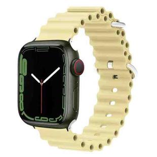 Ocean Silicone Metal Head Watch Band For Apple Watch Series 8&7 41mm / SE 2&6&SE&5&4 40mm / 3&2&1 38mm(Beige)