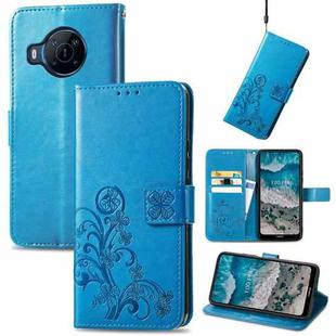 For Nokia X100 5G Four-leaf Clasp Embossed Buckle Leather Phone Case(Blue)