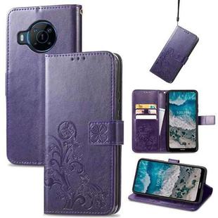 For Nokia X100 5G Four-leaf Clasp Embossed Buckle Leather Phone Case(Purple)