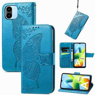 For Xiaomi Redmi A1 Butterfly Love Flower Embossed Leather Phone Case(Blue)