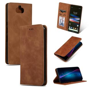 Retro Skin Feel Business Magnetic Horizontal Flip Leather Case for Sony Xperia 10 Plus & Xperia XA3 Ultra(Brown)