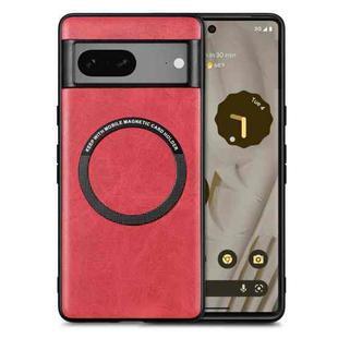 For Google Pixel 7 Solid Color Magsafe Leather Phone Case(Red)