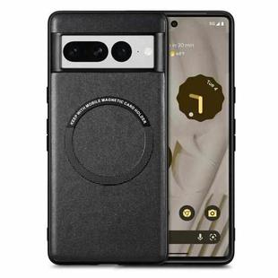 For Google Pixel 7 Pro Solid Color Magsafe Leather Phone Case(Black)