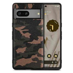 For Google Pixel 7 Camouflage Leather Phone Case(Brown)