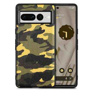 For Google Pixel 7 Pro Camouflage Leather Phone Case(Yellow)