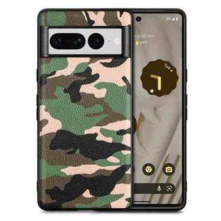 For Google Pixel 7 Pro Camouflage Leather Phone Case(Green)