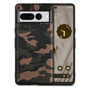 For Google Pixel 7 Pro Camouflage Leather Phone Case(Brown)