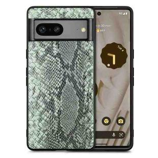 For Google Pixel 7 Snakeskin Leather Phone Case(Green)